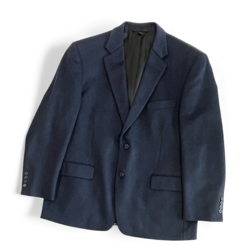 Camel Hair Navy Blue Blazer 44S by Haspel, Classic Style Office Professional